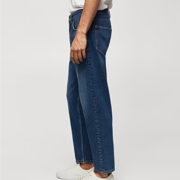 **SOLD** MANGO DARK WASHED TAPERED-FIT JEANS - Picture 5 of 7